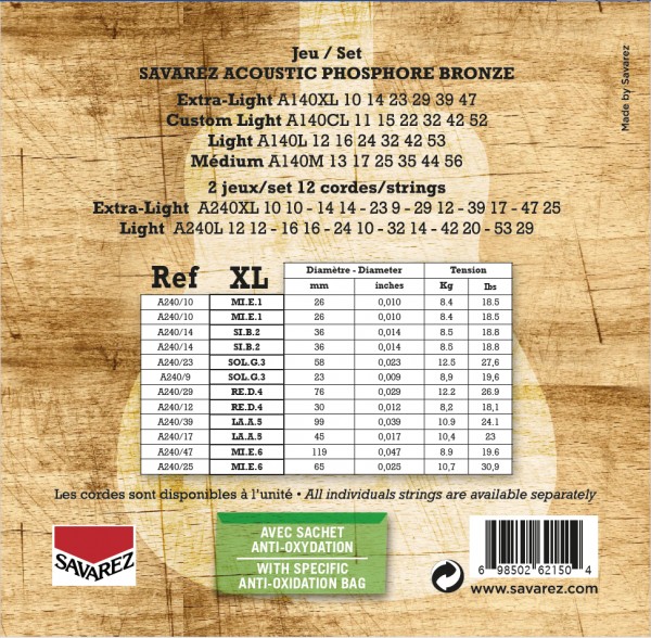 SAVAREZ A240L kovové struny pro 12str. kytaru