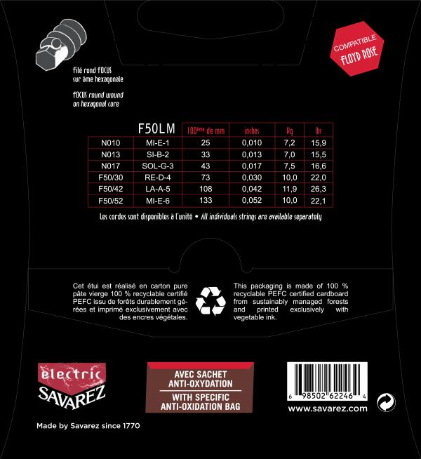 SAVAREZ FOCUS F50LM  struny pro elektrickou kytaru 010-052