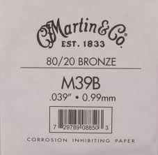 MARTIN M39B A .039 jednotlivá struna pro kytaru bronze