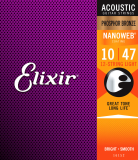 ELIXIR 16152 .010-.047 struny pro 12.str. kytaru, PB
