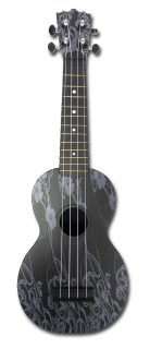 AUDIANA sopránové ukulele, květinový vzor, BK